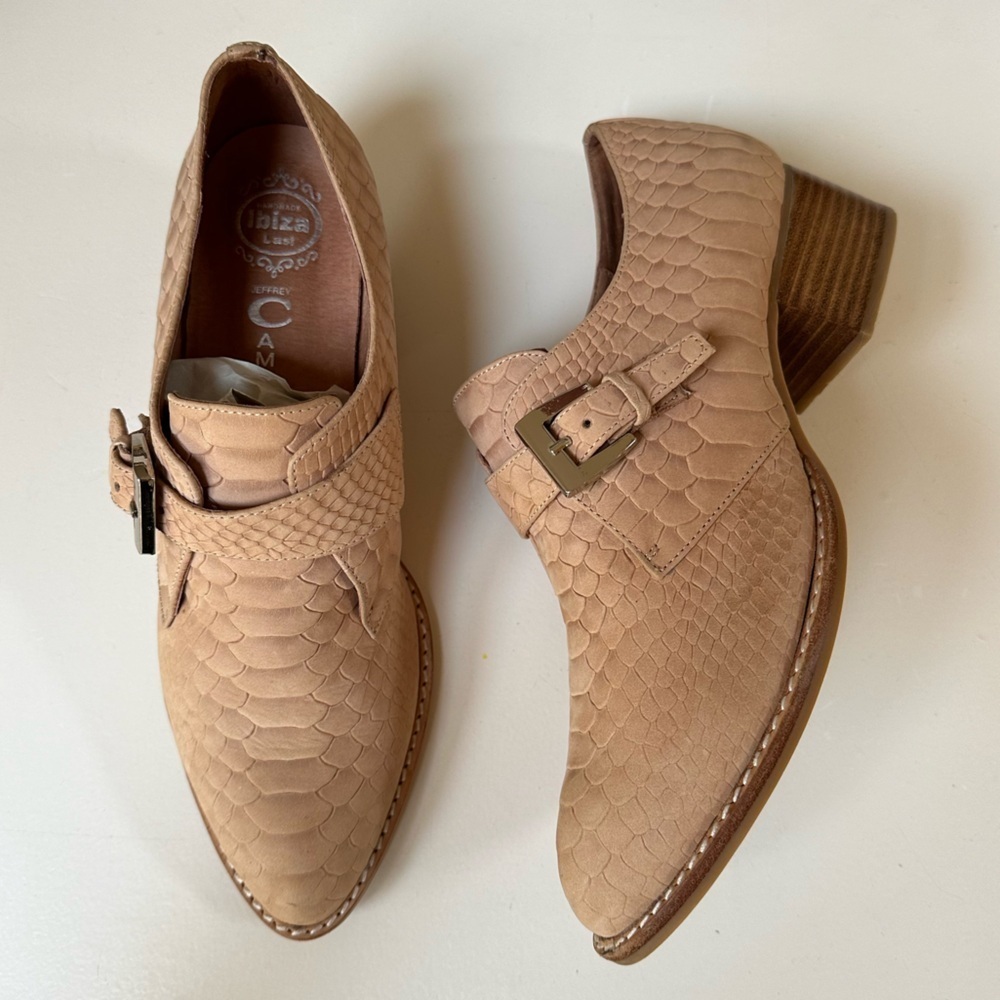 Jeffrey Campbell Croc Embossed Leather Loafers Size 9.5